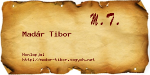 Madár Tibor névjegykártya